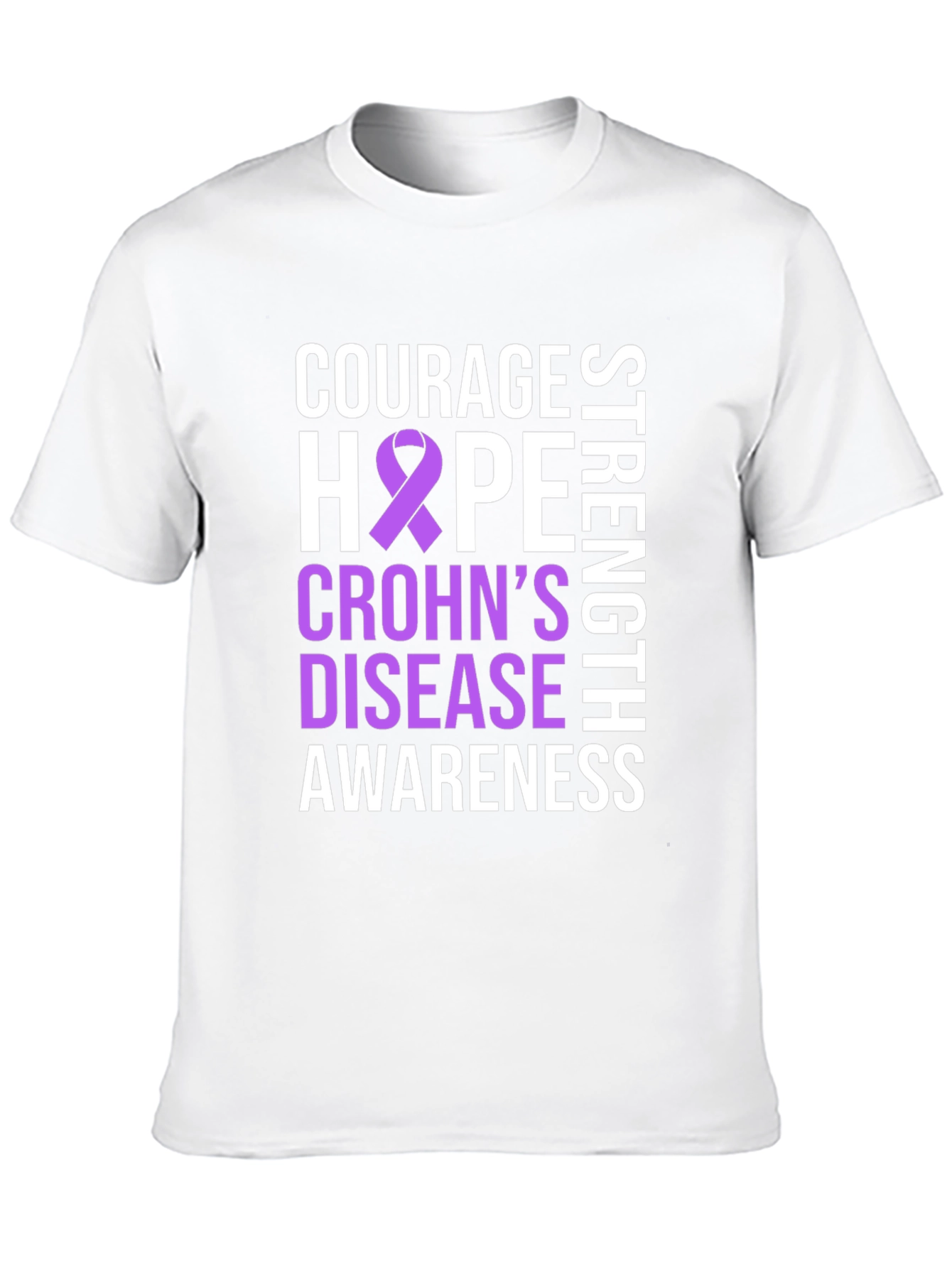 Crohns Disease Awareness T-Shirt - Courage Hope Strength