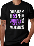 Crohns Disease Awareness T-Shirt - Courage Hope Strength