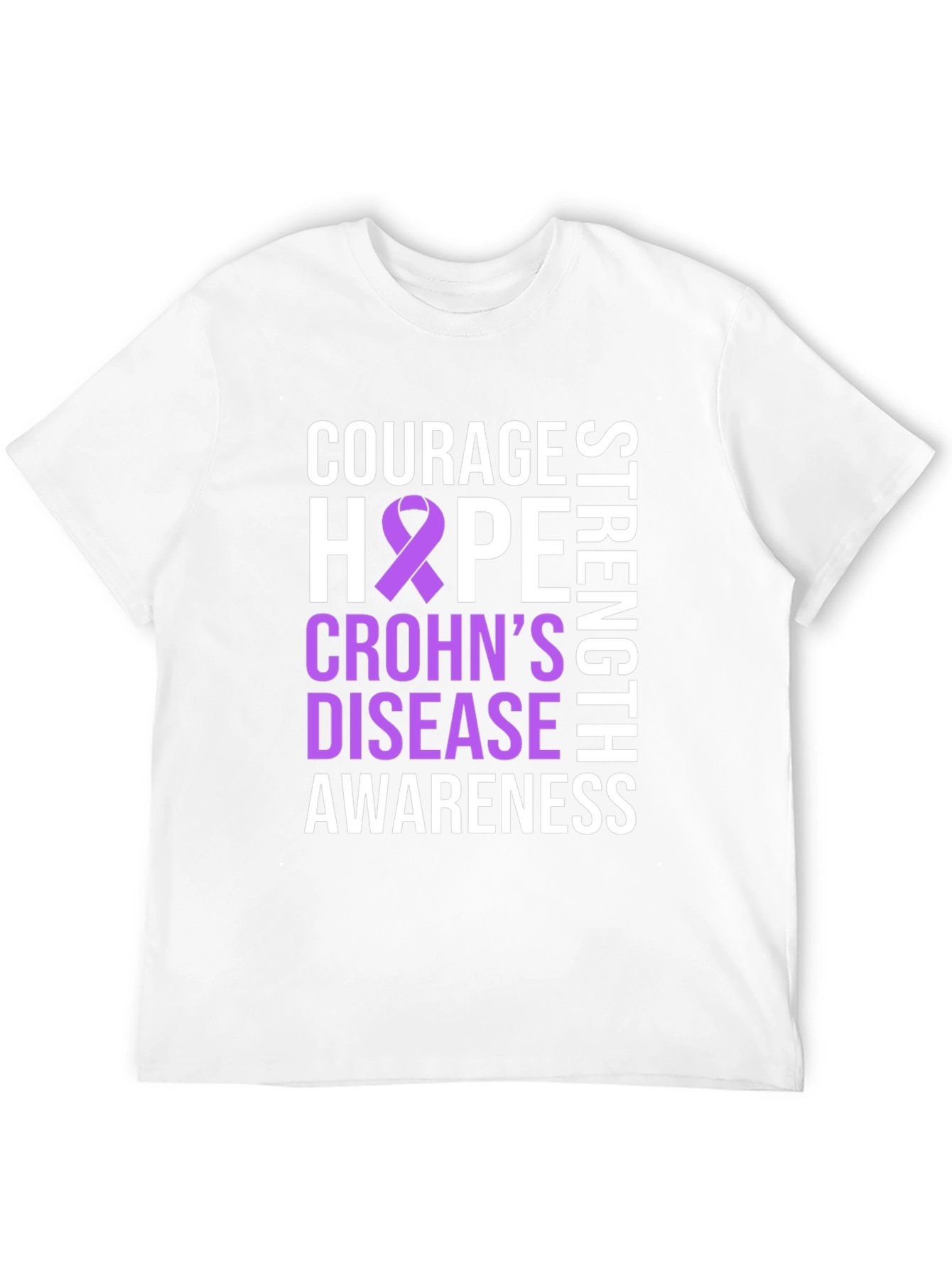 Crohns Disease Awareness T-Shirt - Courage Hope Strength
