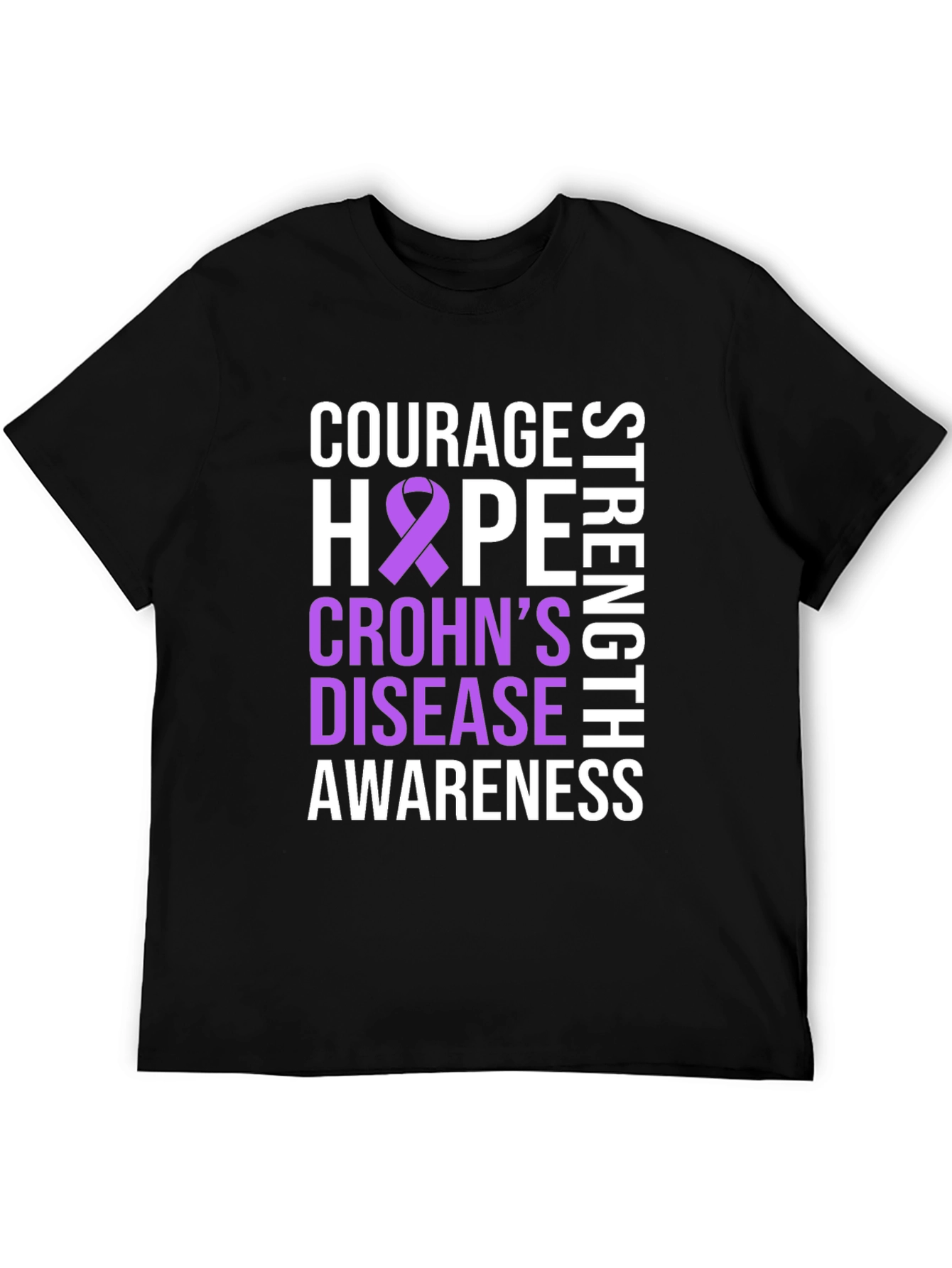 Crohns Disease Awareness T-Shirt - Courage Hope Strength