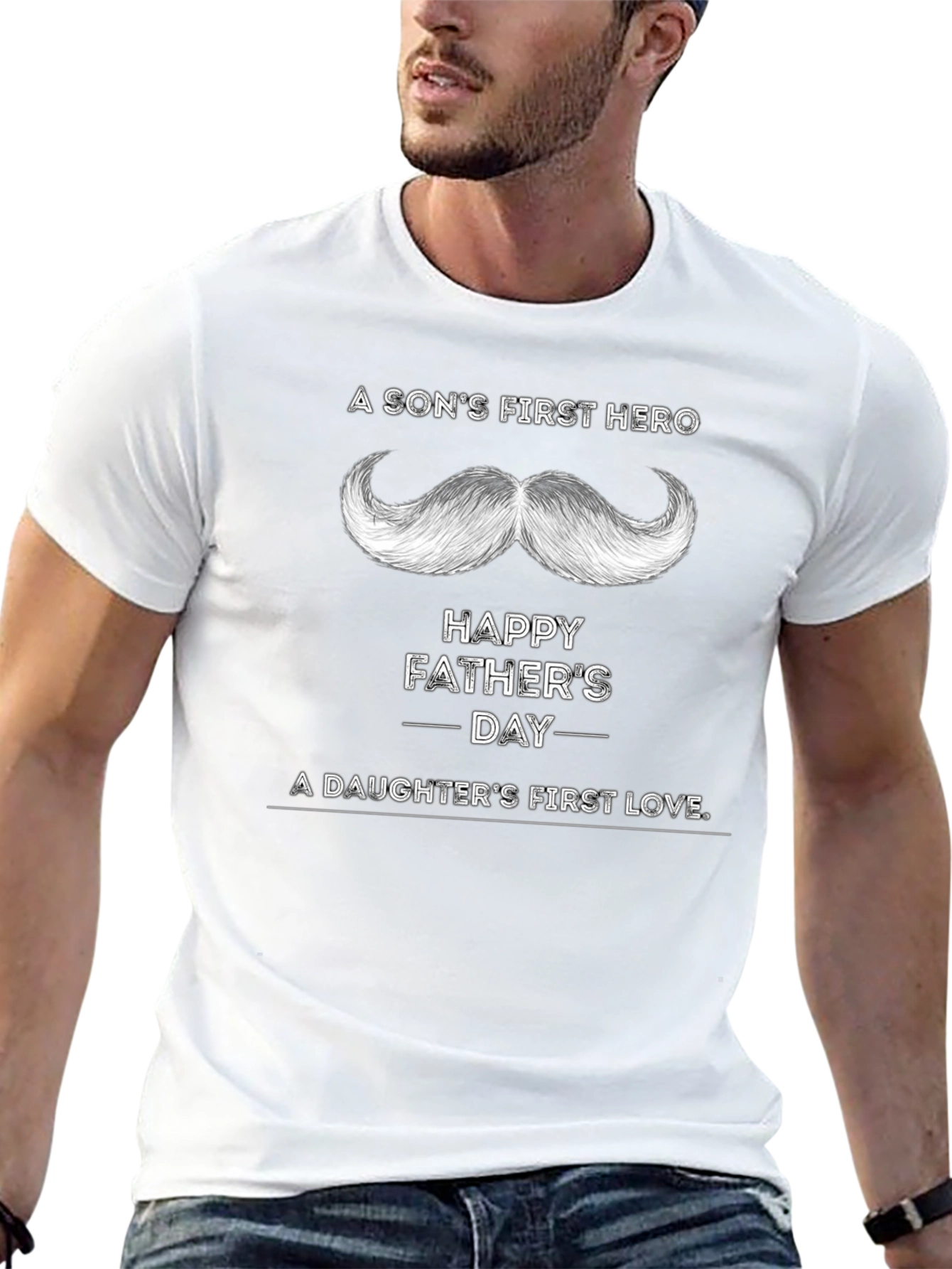 Happy Fathers Day T-Shirt - Sons Hero Daughters Love