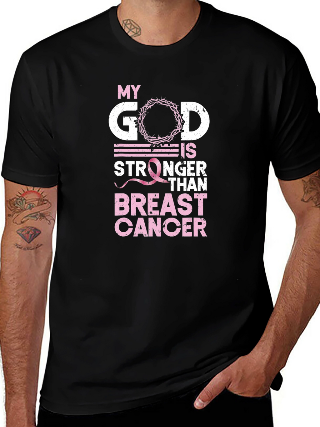 My God is Stronger Than Breast Cancer Awareness T-Shirt