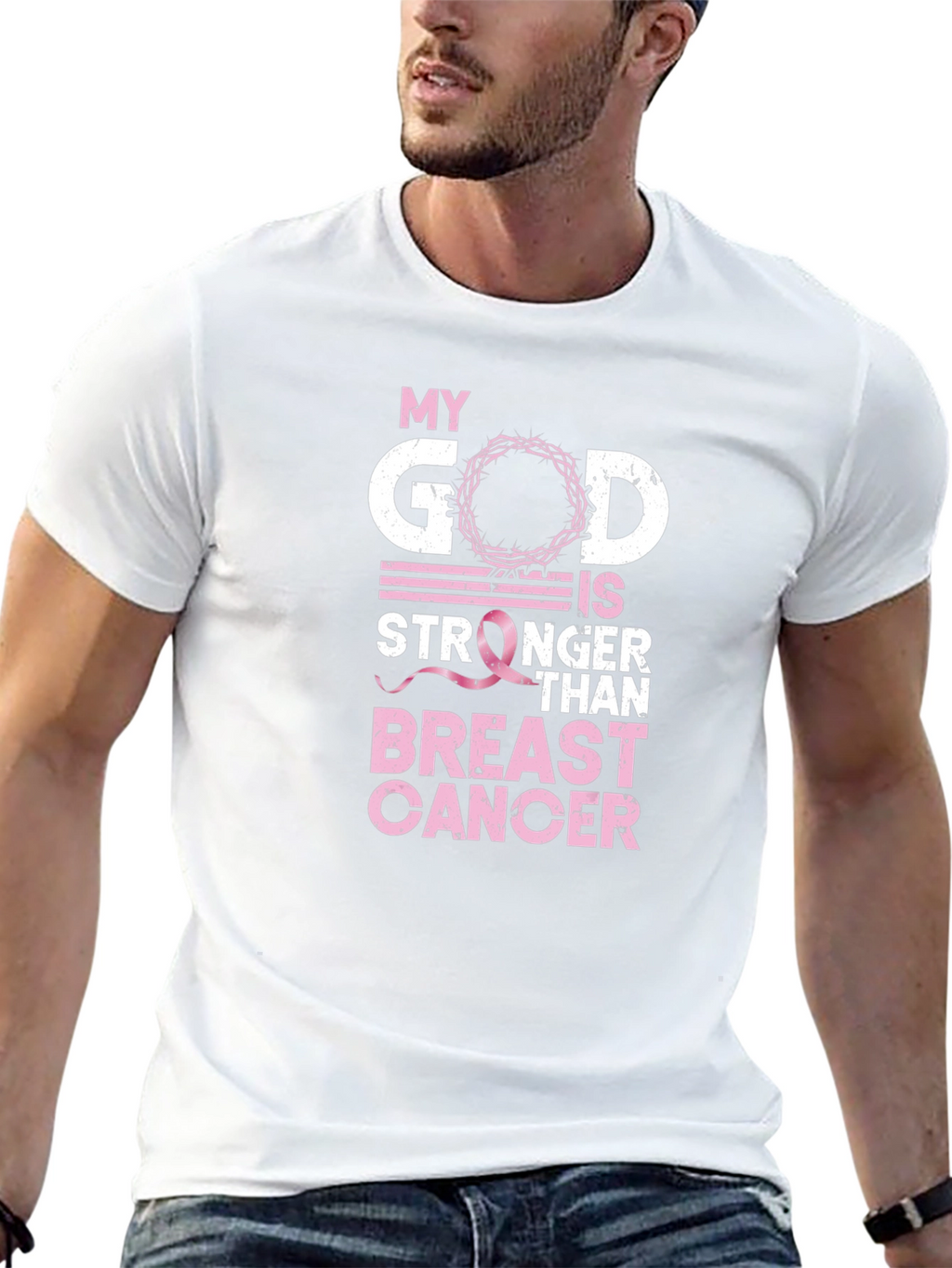My God is Stronger Than Breast Cancer Awareness T-Shirt