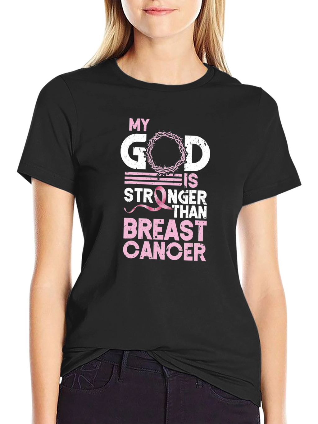 My God is Stronger Than Breast Cancer Awareness T-Shirt