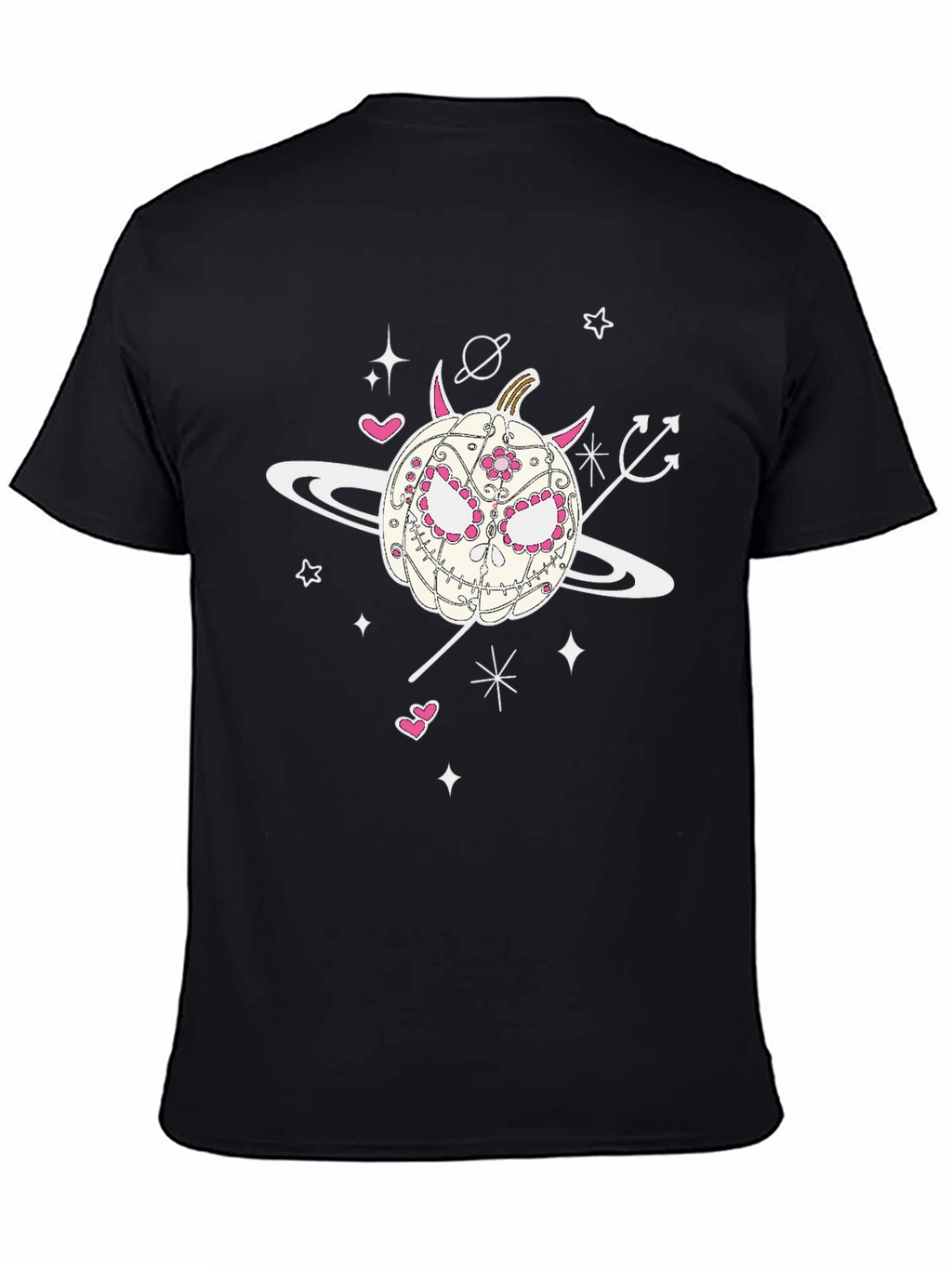 Sugar Skull Pumpkin Tee - Halloween Spooky Space Vibes