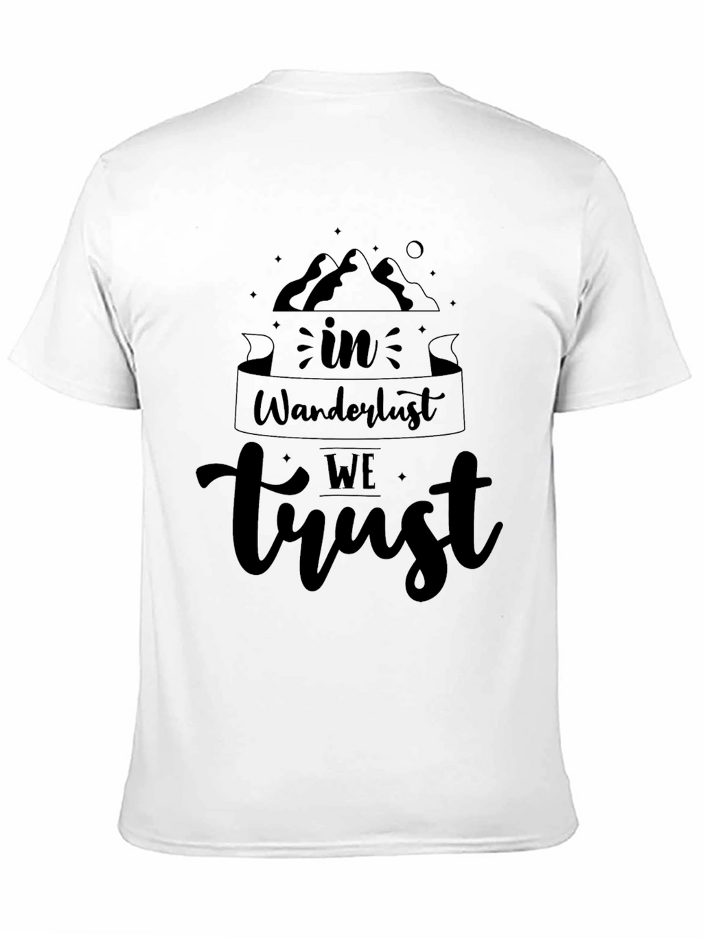 Wanderlust Trust Graphic Tee - Black Cotton T-Shirt