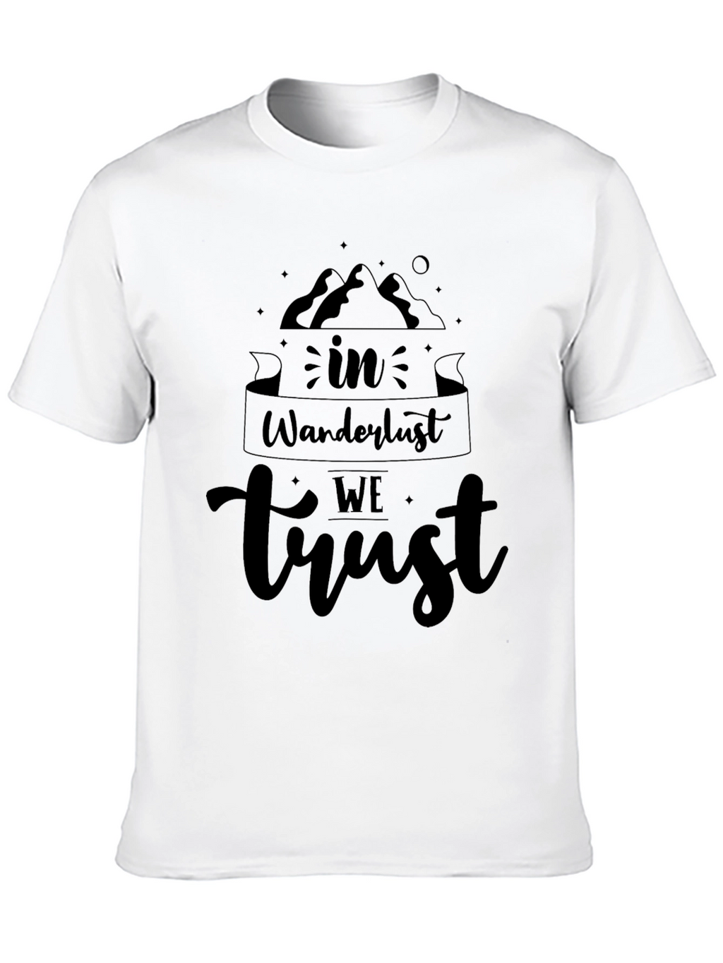 Wanderlust Trust Graphic Tee - Black Cotton T-Shirt