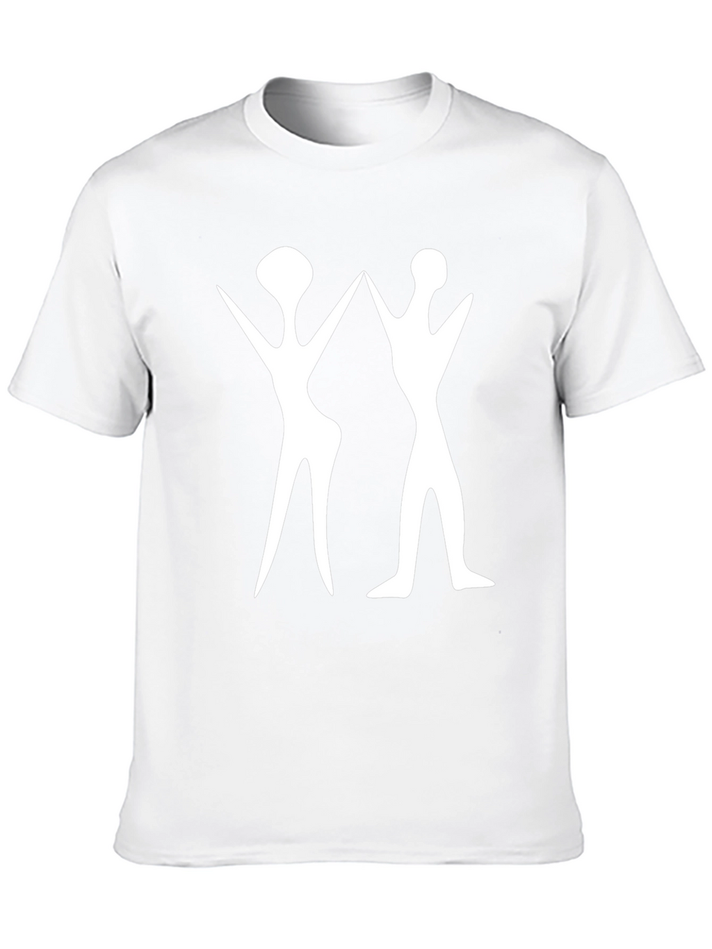 Abstract White Figure Print Black T-Shirt