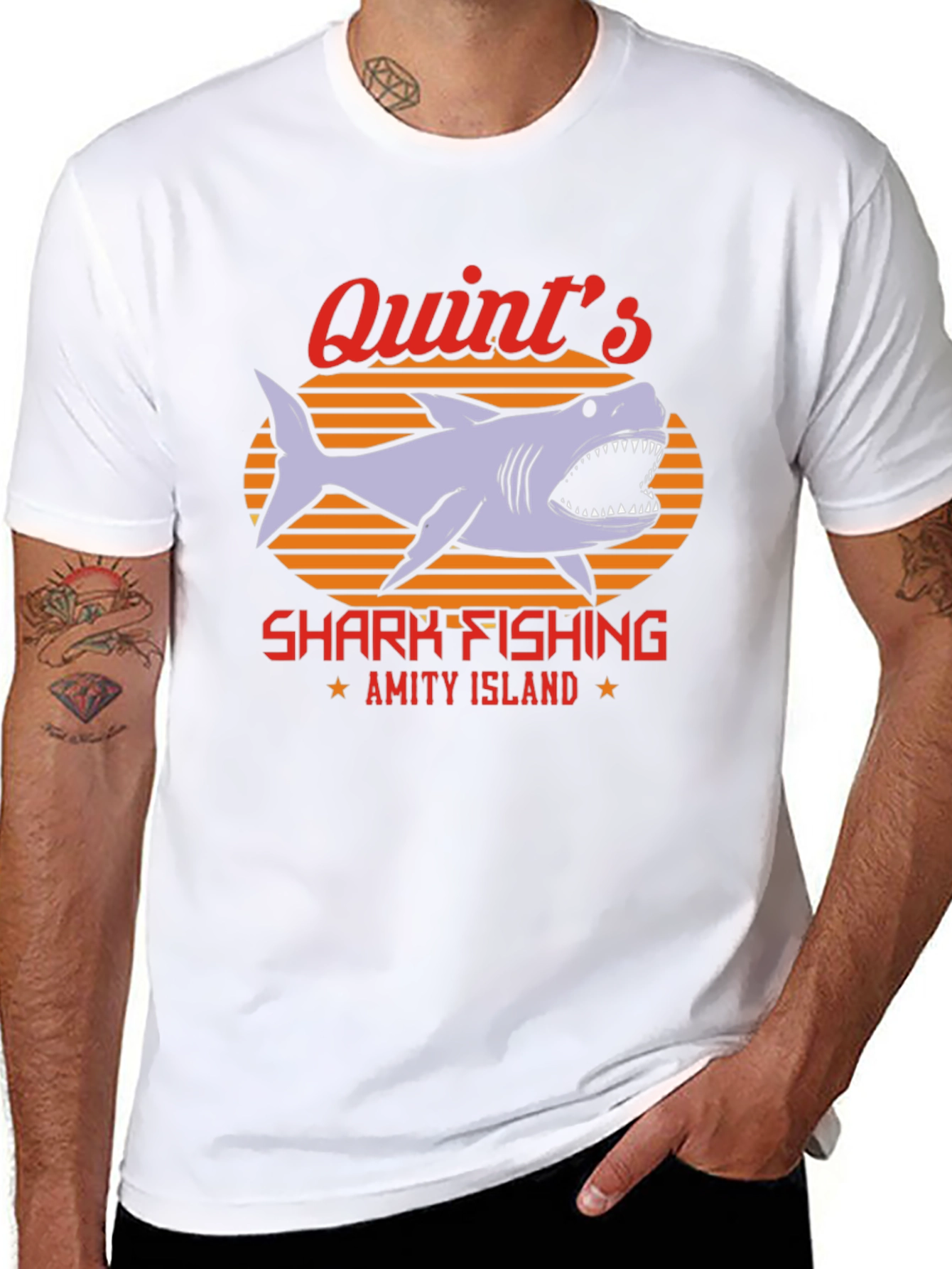 Quints Shark Fishing T-Shirt - Amity Island Tee