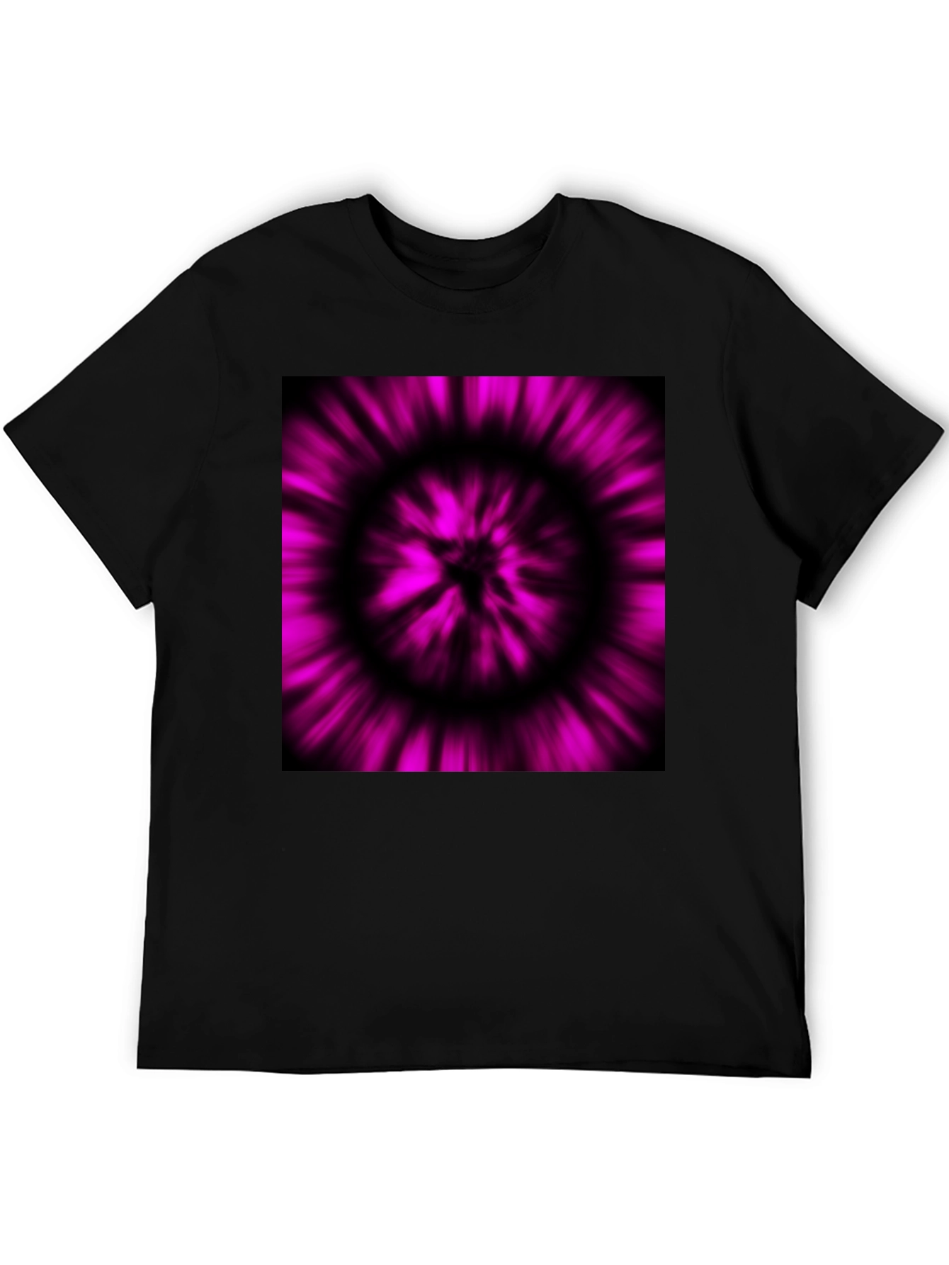 Abstract Purple Vortex Black T-Shirt
