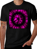Abstract Purple Vortex Black T-Shirt