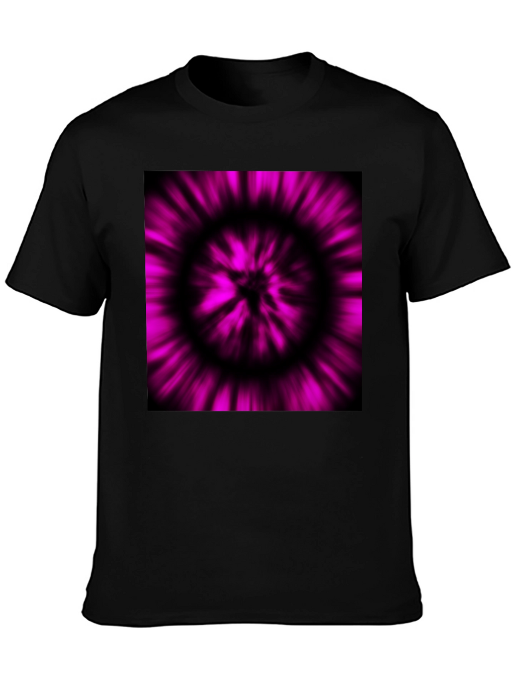 Abstract Purple Vortex Black T-Shirt