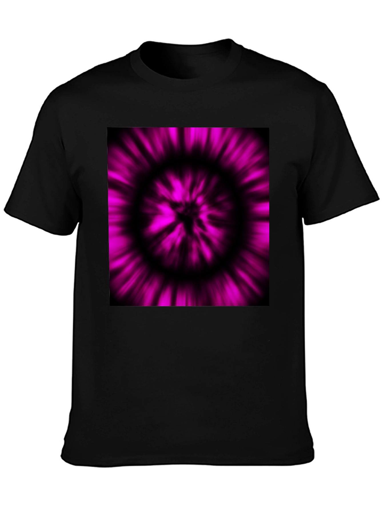 Abstract Purple Vortex Black T-Shirt