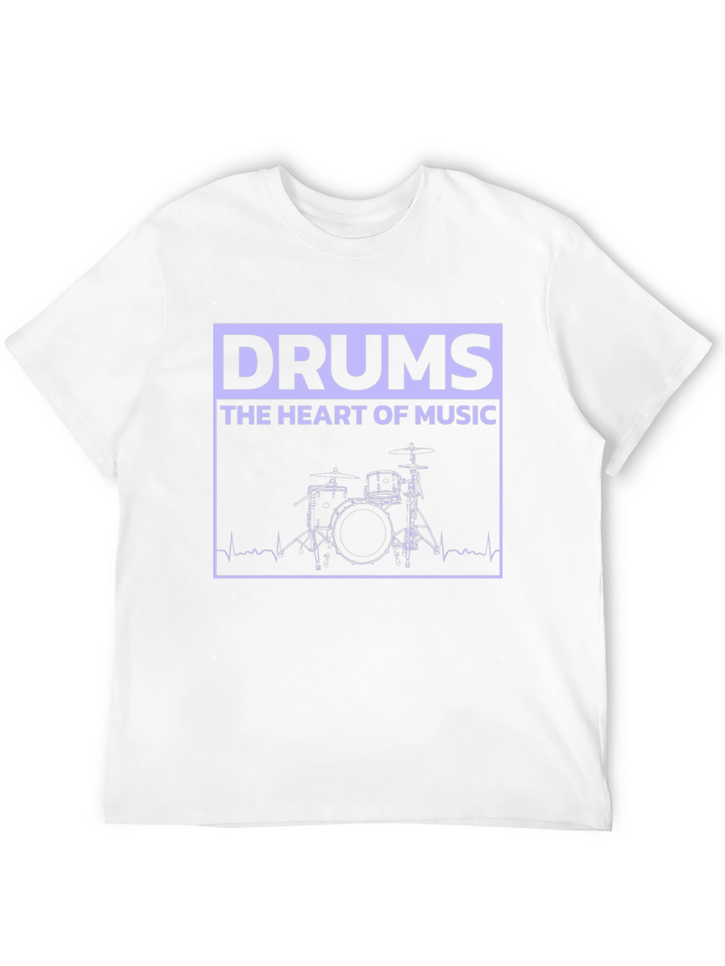Drums Heart of Music Graphic Black T-Shirt