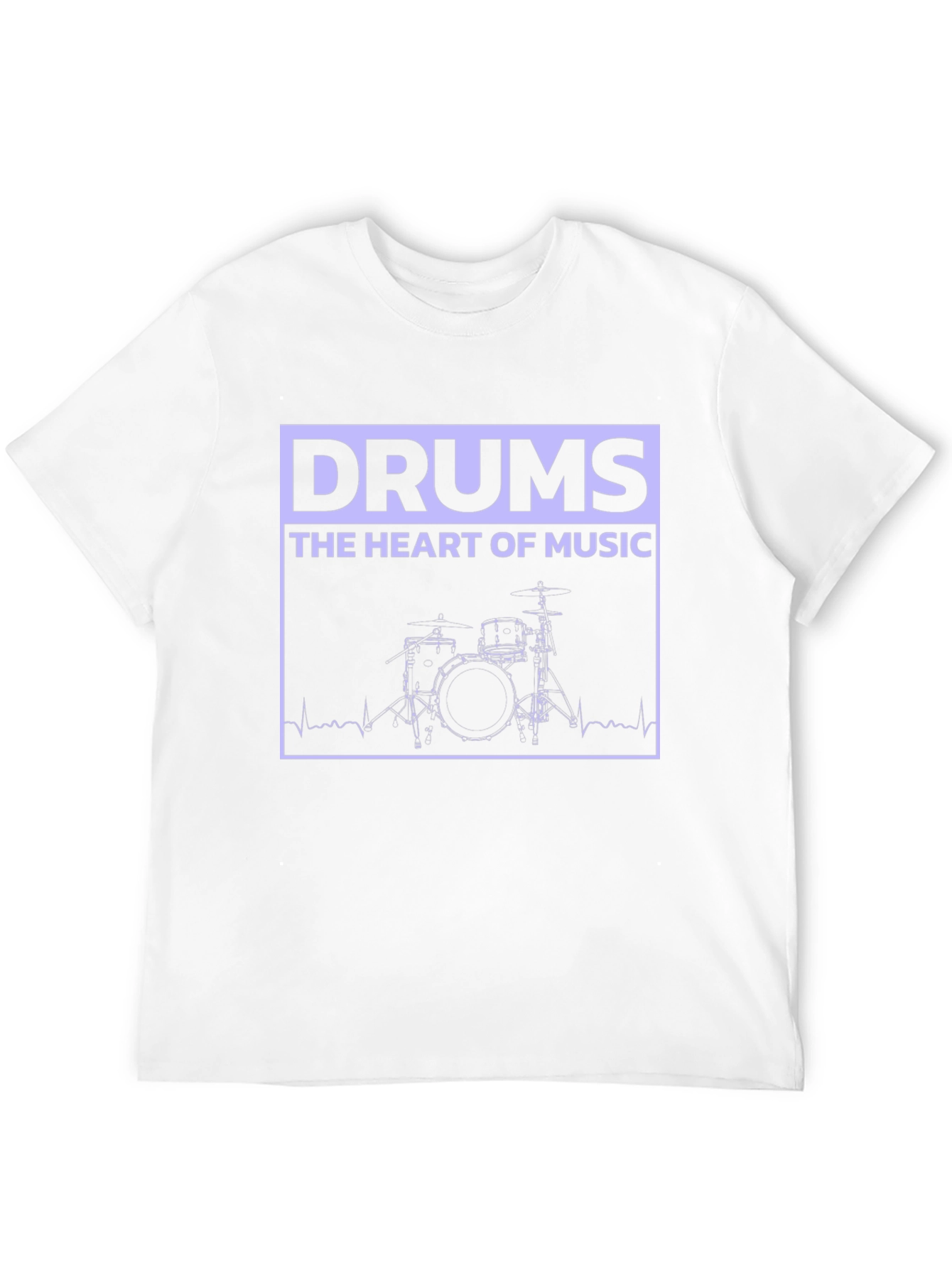 Drums Heart of Music Graphic Black T-Shirt