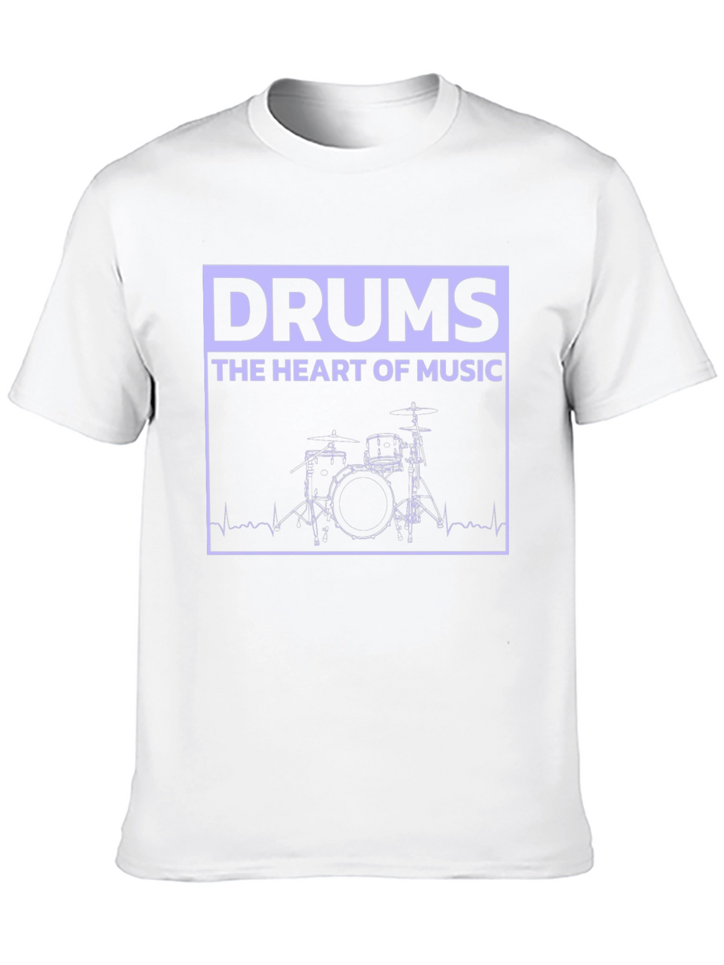 Drums Heart of Music Graphic Black T-Shirt