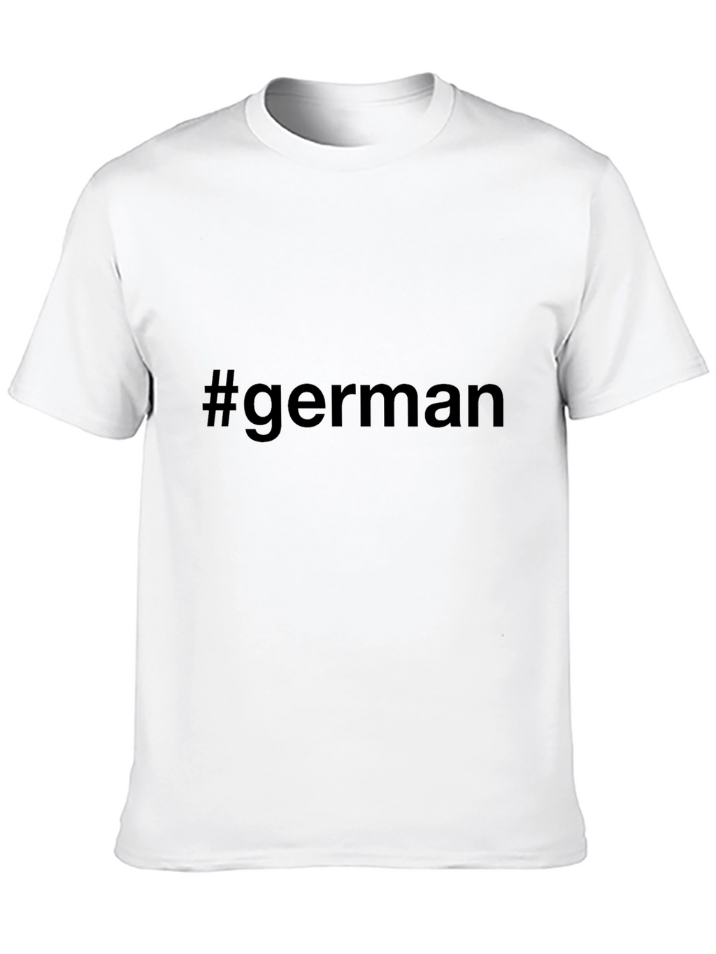 #German Black Short Sleeve T-Shirt Casual Style