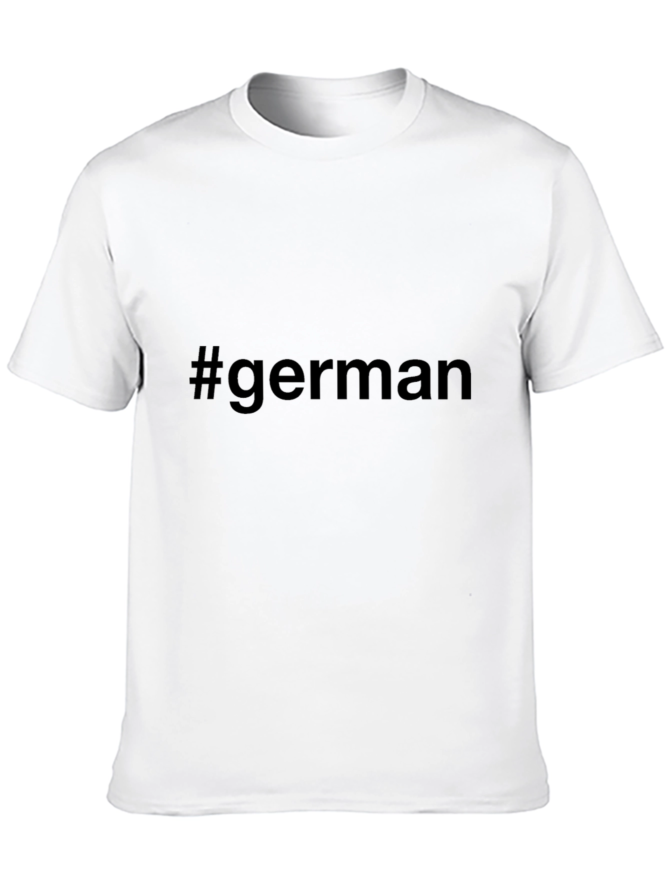 #German Black Short Sleeve T-Shirt Casual Style