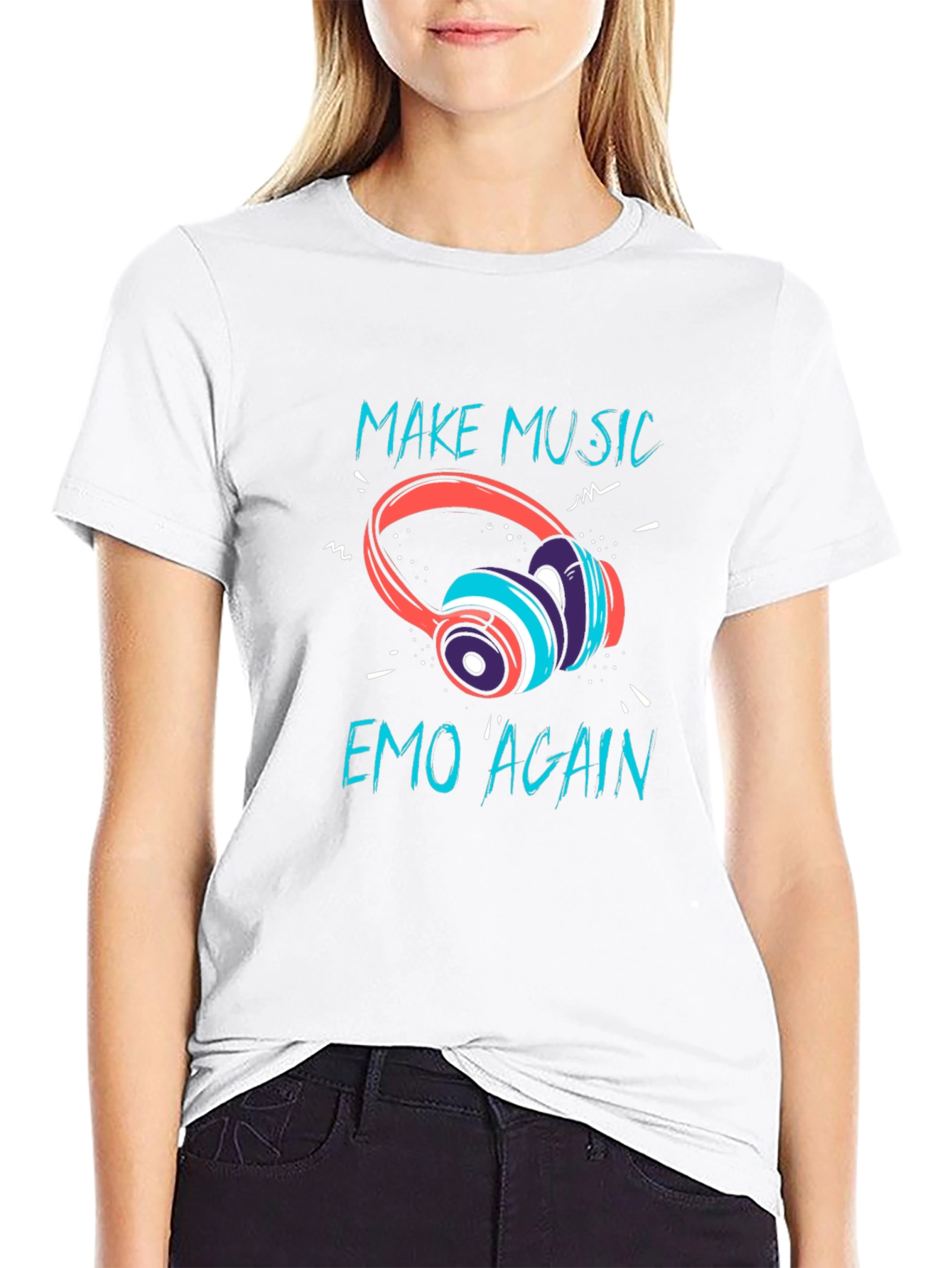 Make Music Emo Again Graphic T-Shirt - Black