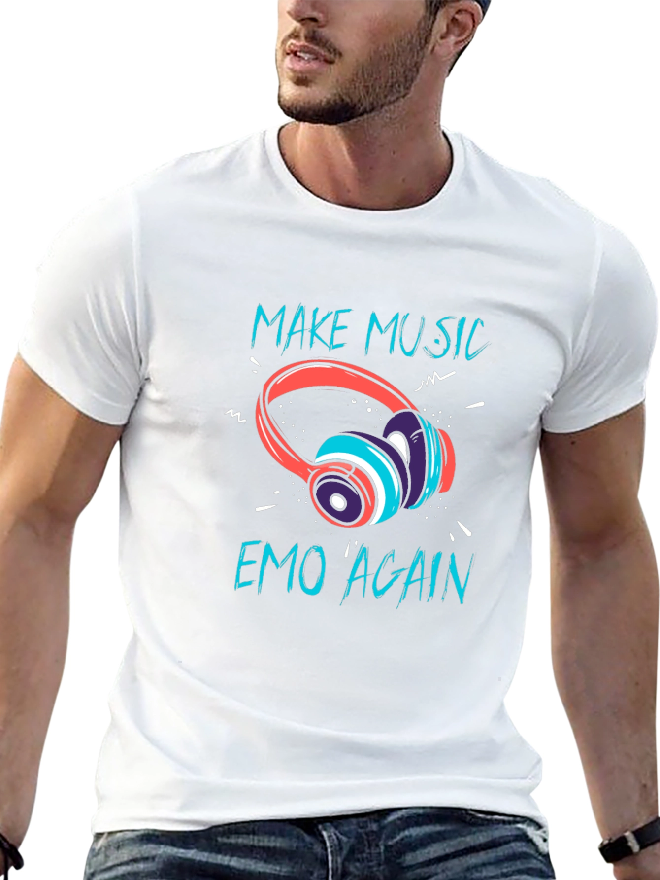 Make Music Emo Again Graphic T-Shirt - Black