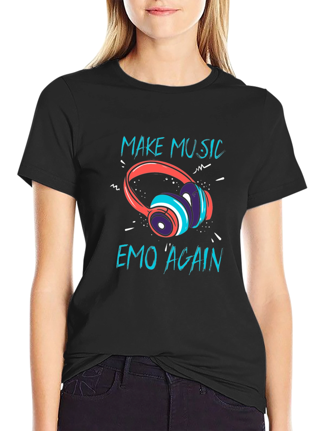Make Music Emo Again Graphic T-Shirt - Black