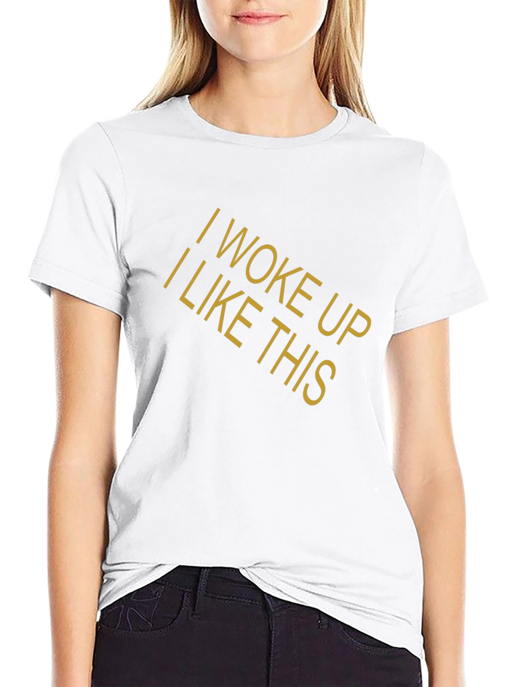 I Woke Up Like This Graphic Tee - Black
