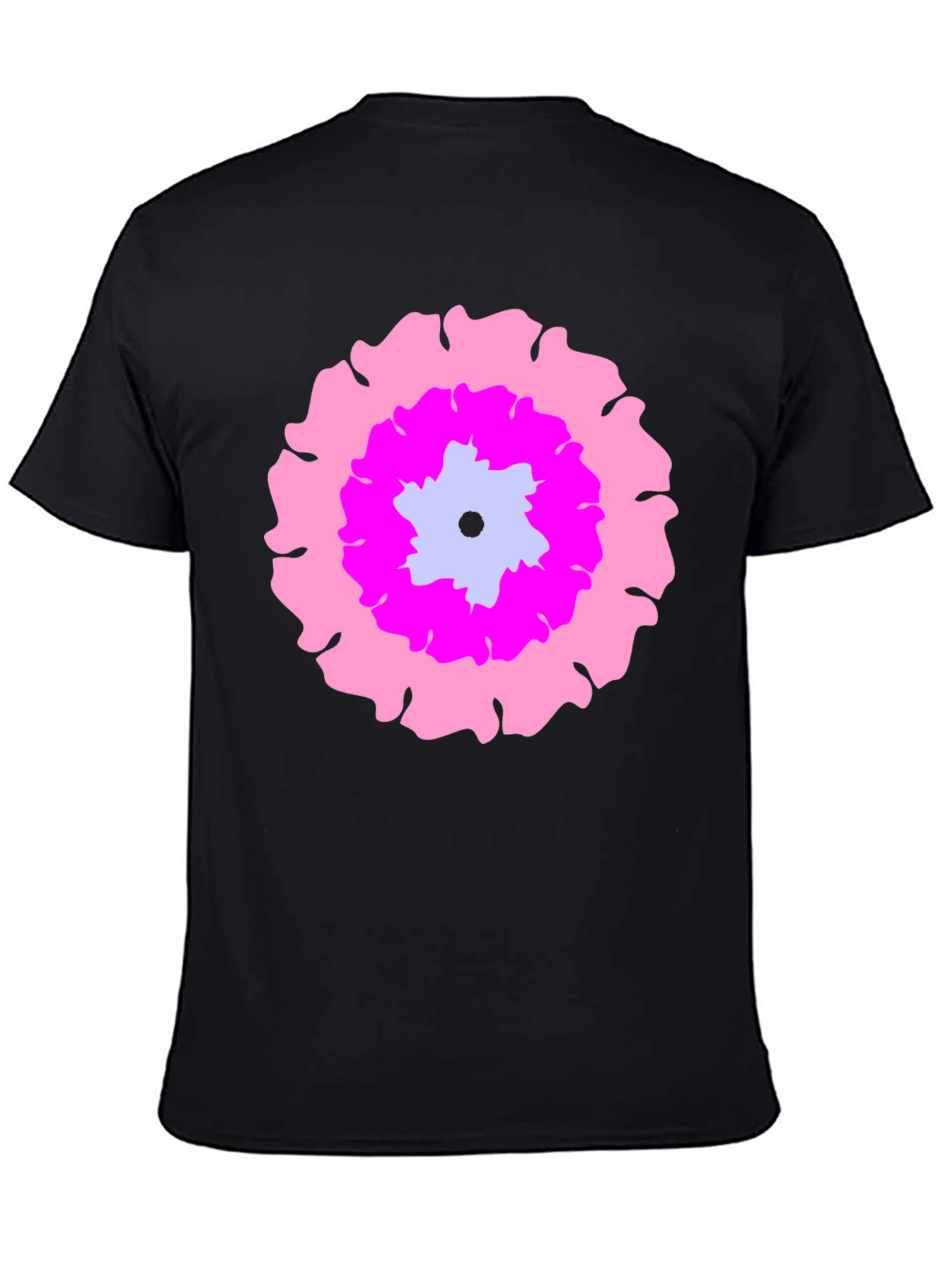 Floral Graphic Print Black T-Shirt