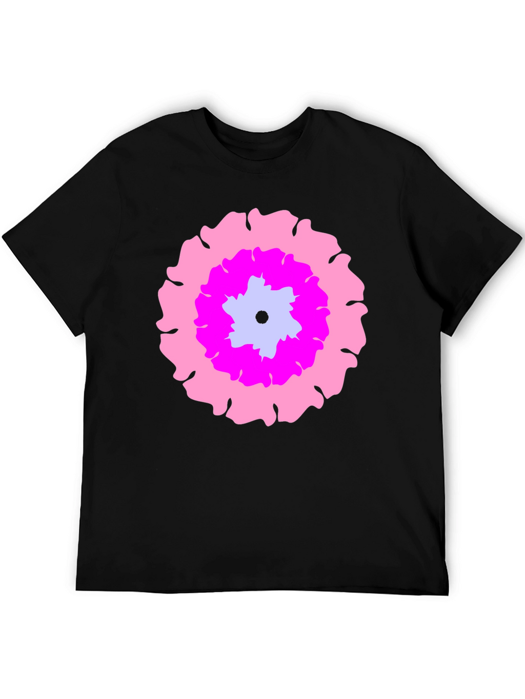 Floral Graphic Print Black T-Shirt