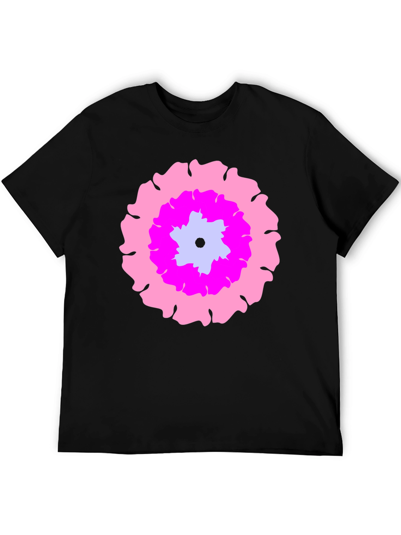Floral Graphic Print Black T-Shirt