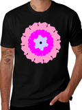 Floral Graphic Print Black T-Shirt