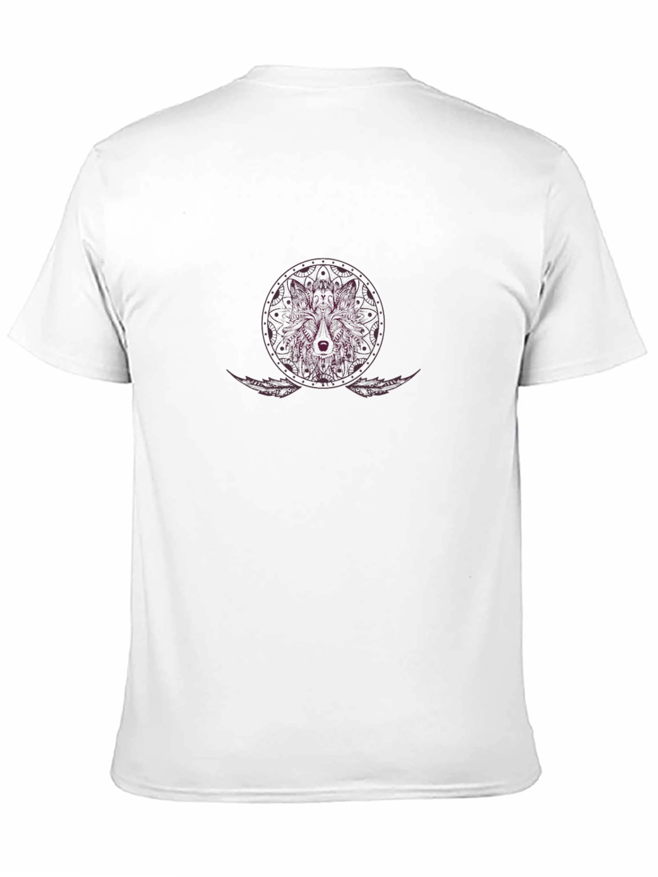 Wolf Mandala Graphic Tee - Black