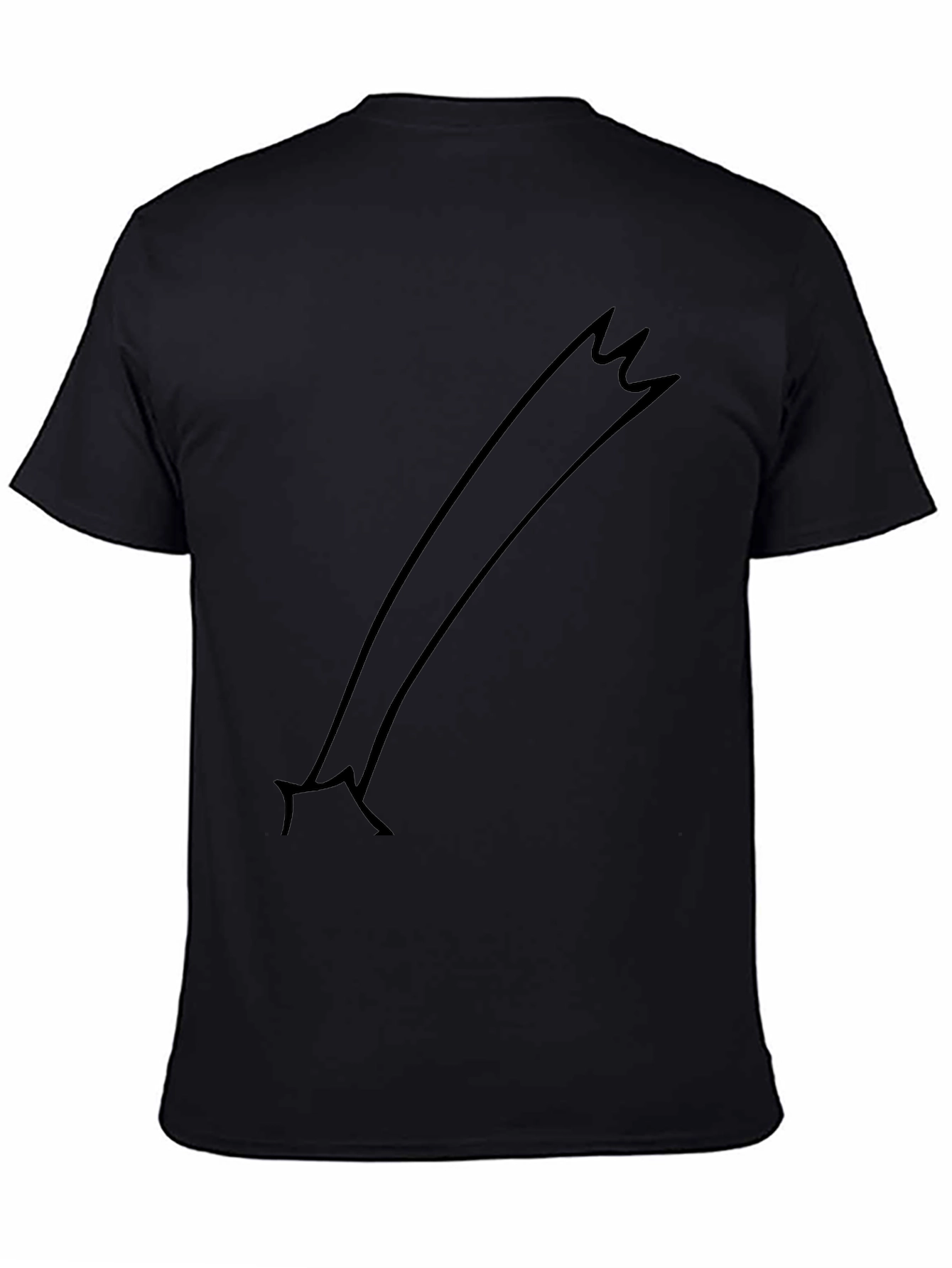 Minimalist Black T-Shirt with Comet Graphic