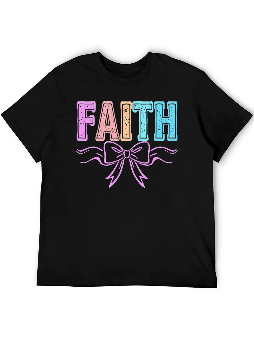 Faith T-Shirt with Bow Graphic Print