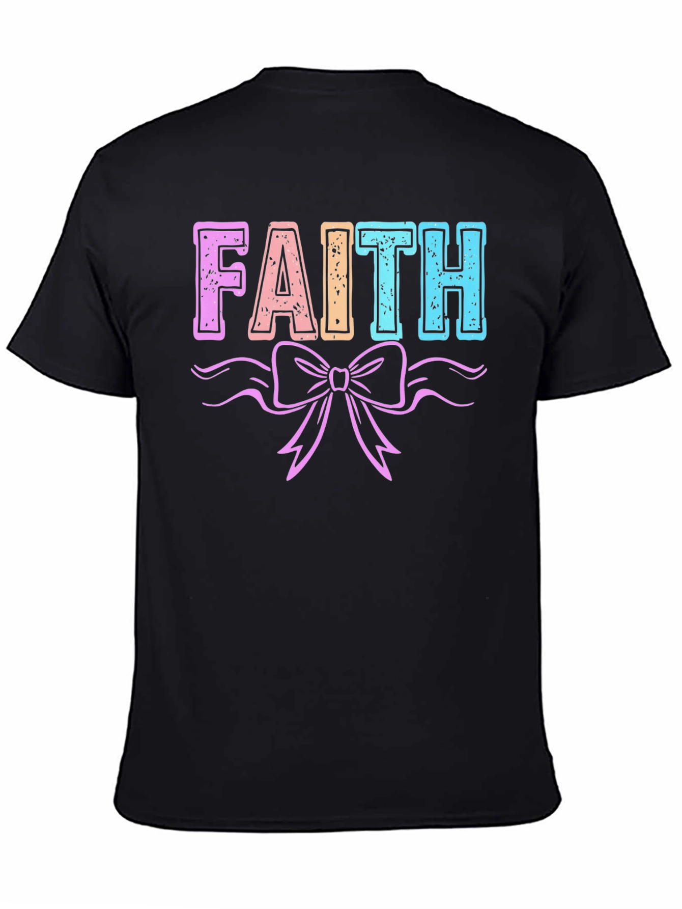 Faith T-Shirt with Bow Graphic Print