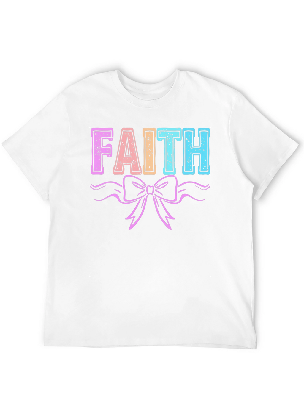 Faith T-Shirt with Bow Graphic Print