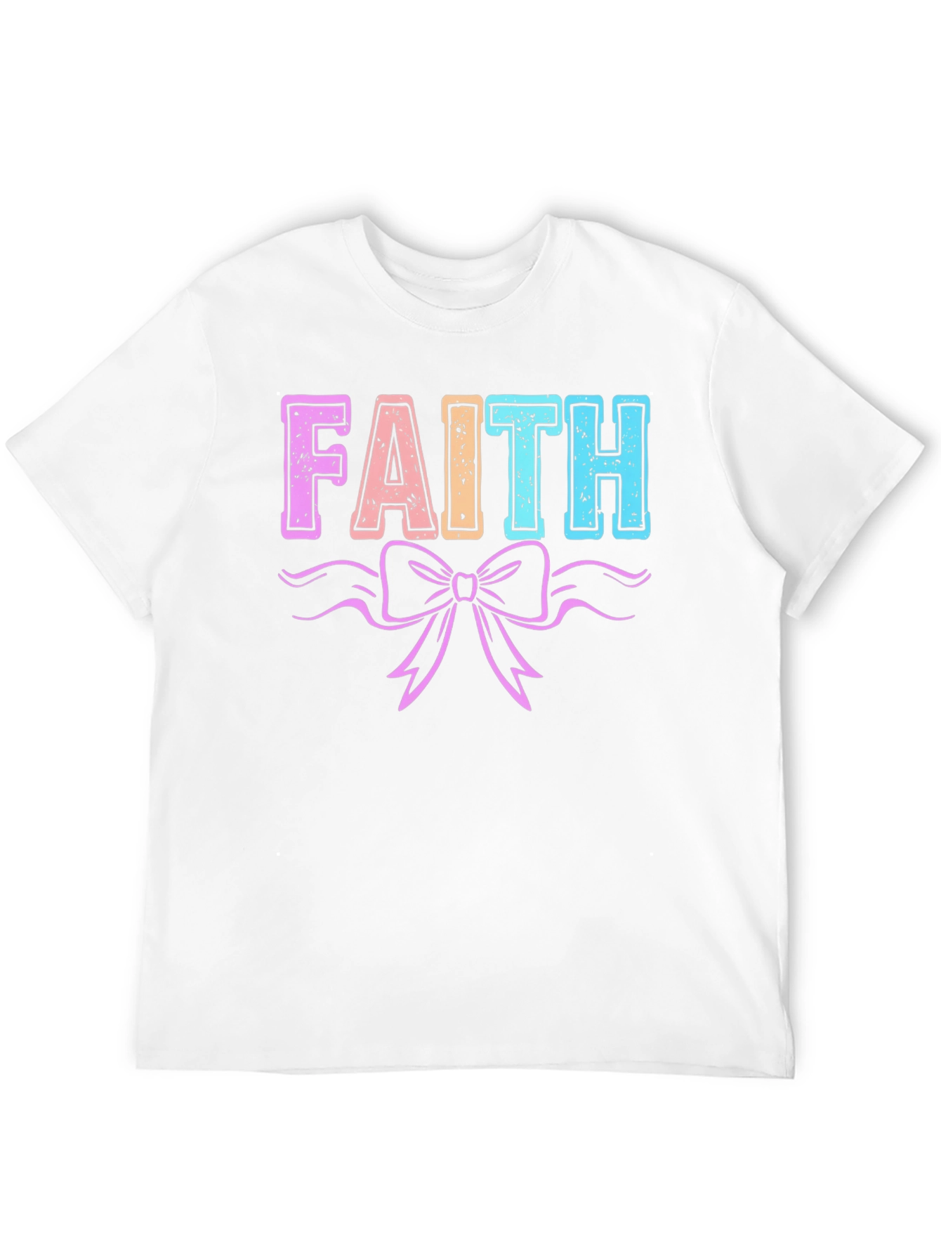 Faith T-Shirt with Bow Graphic Print