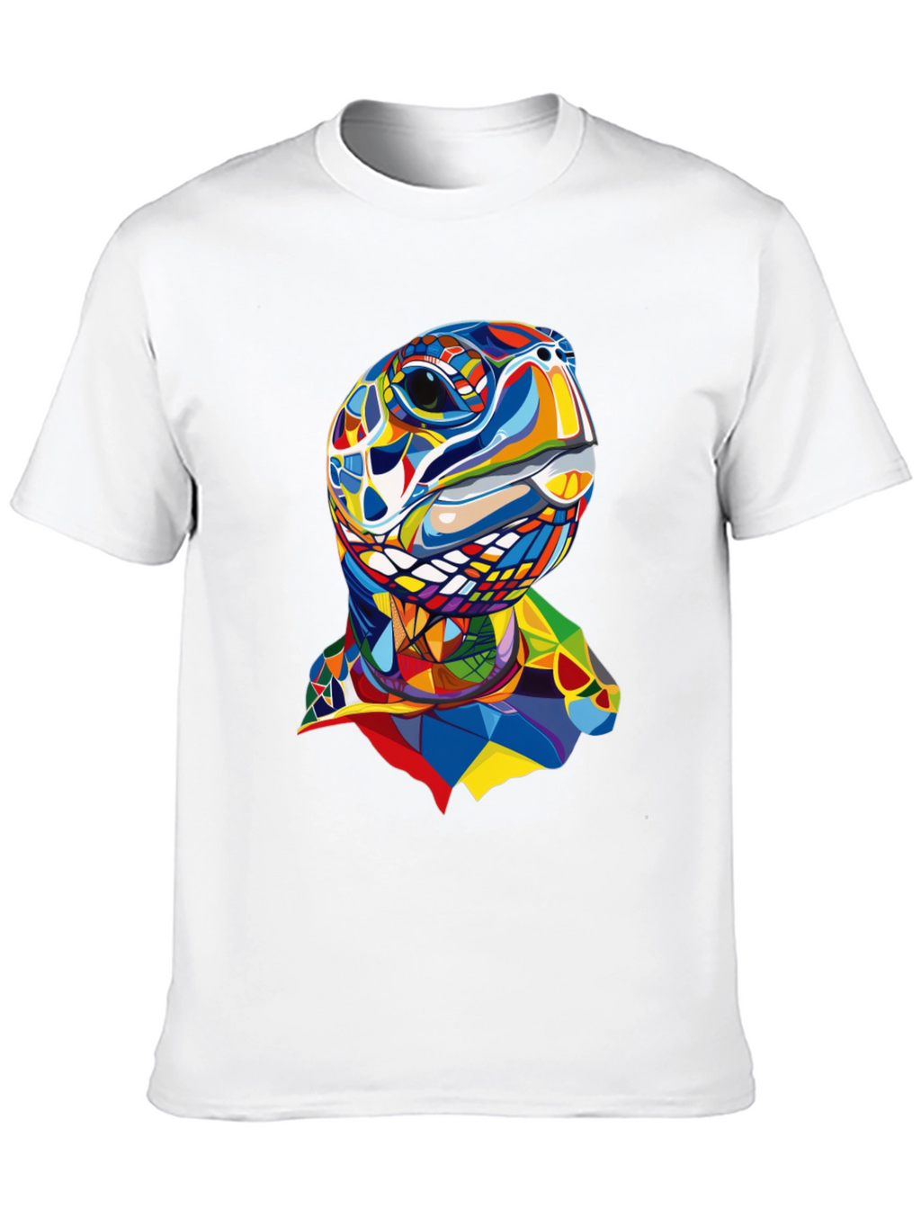 Abstract Turtle Graphic Tee - Stylish Mens Black T-Shirt