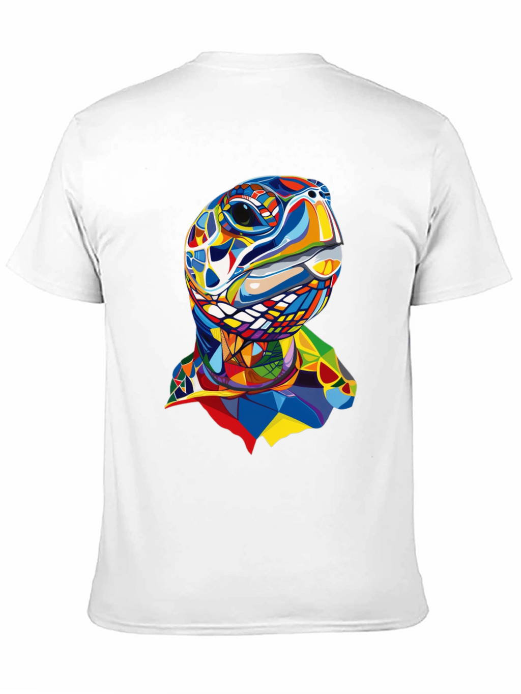 Abstract Turtle Graphic Tee - Stylish Mens Black T-Shirt