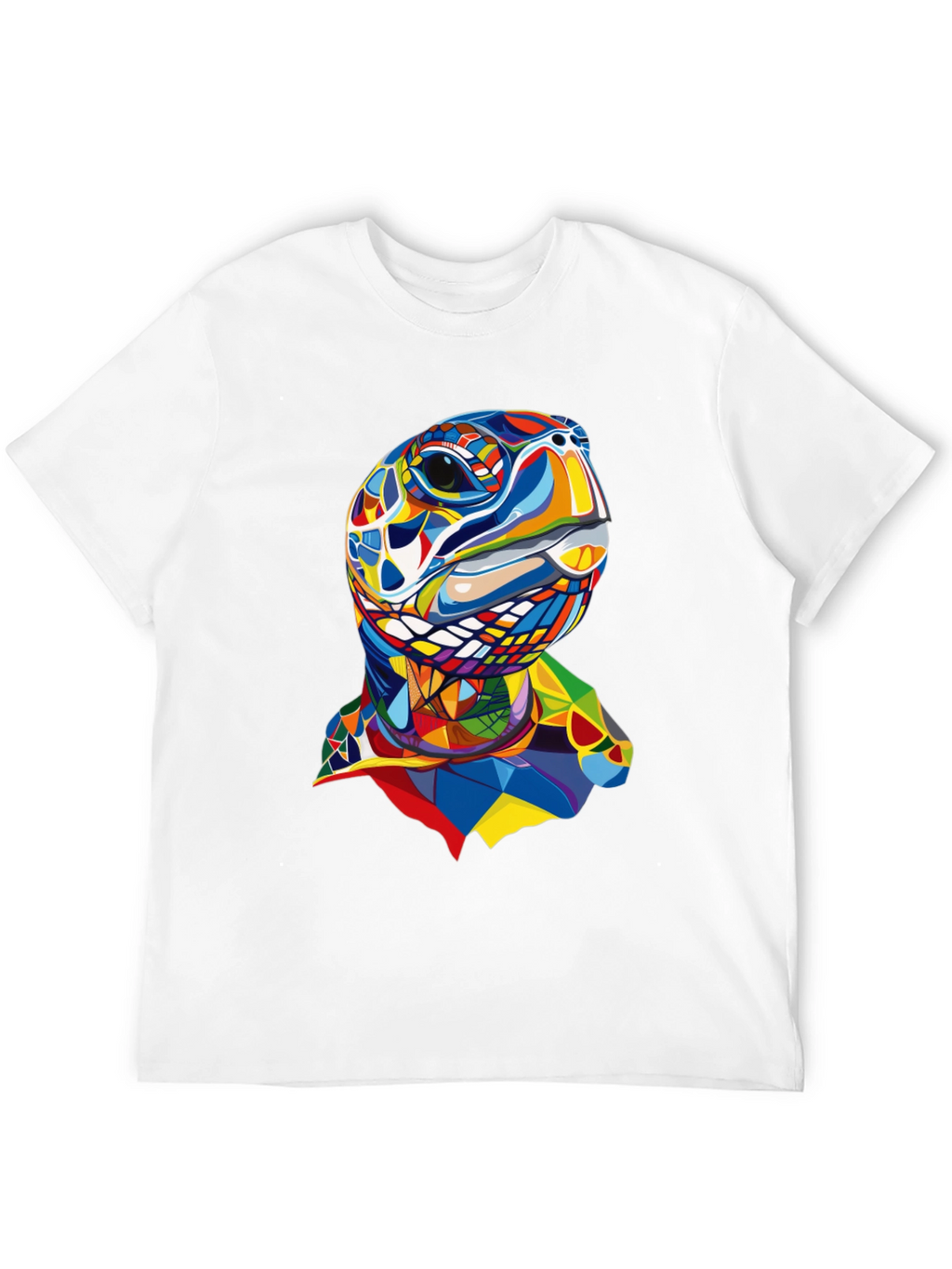 Abstract Turtle Graphic Tee - Stylish Mens Black T-Shirt