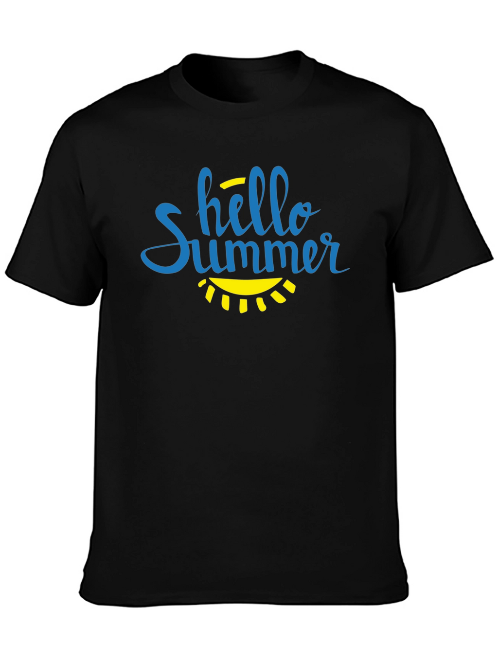 Hello Summer Graphic T-Shirt - Black Cotton Tee