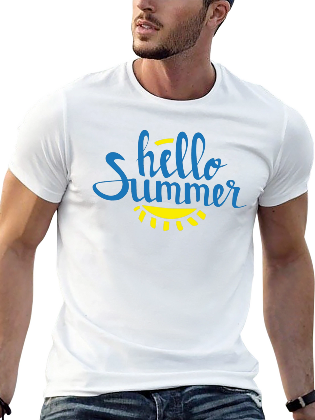 Hello Summer Graphic T-Shirt - Black Cotton Tee