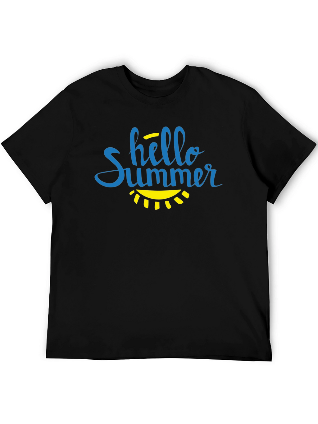 Hello Summer Graphic T-Shirt - Black Cotton Tee