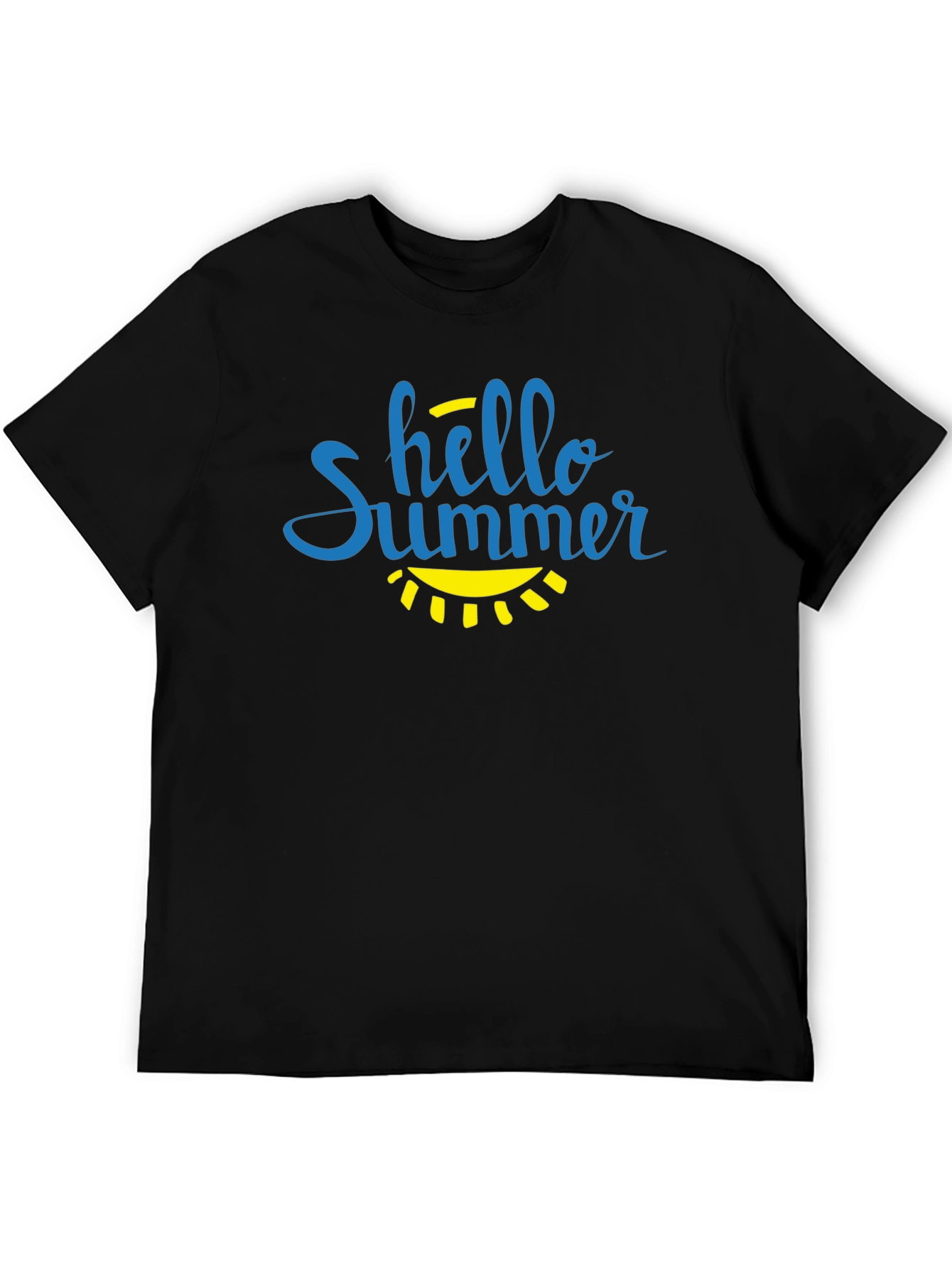 Hello Summer Graphic T-Shirt - Black Cotton Tee