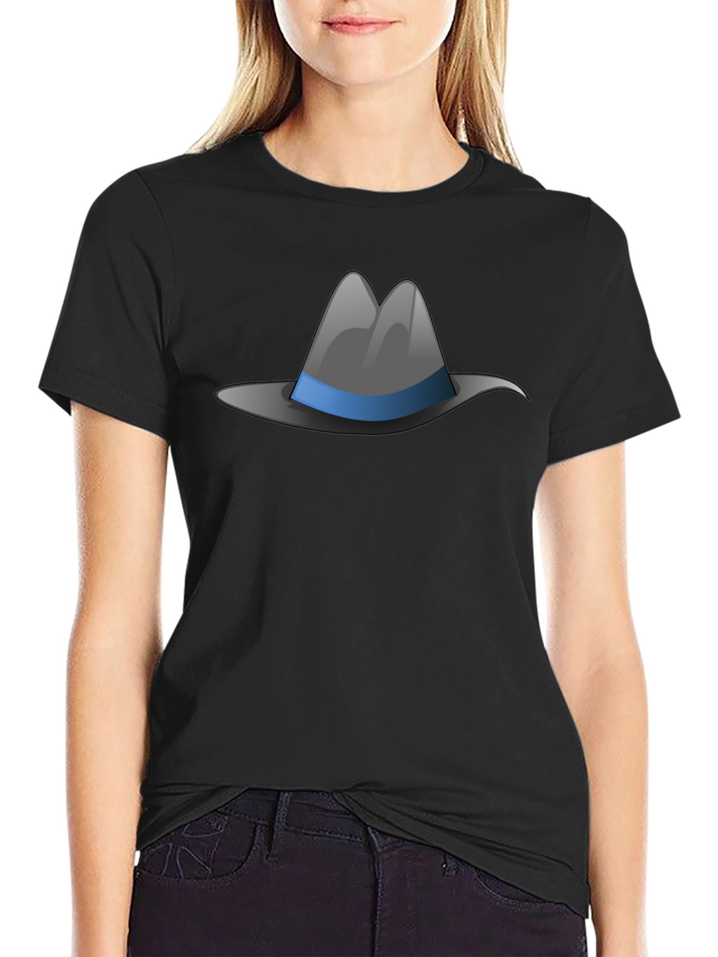 Fedora Hat Graphic Tee - Stylish Black T-Shirt