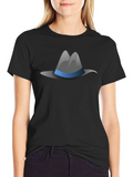 Fedora Hat Graphic Tee - Stylish Black T-Shirt