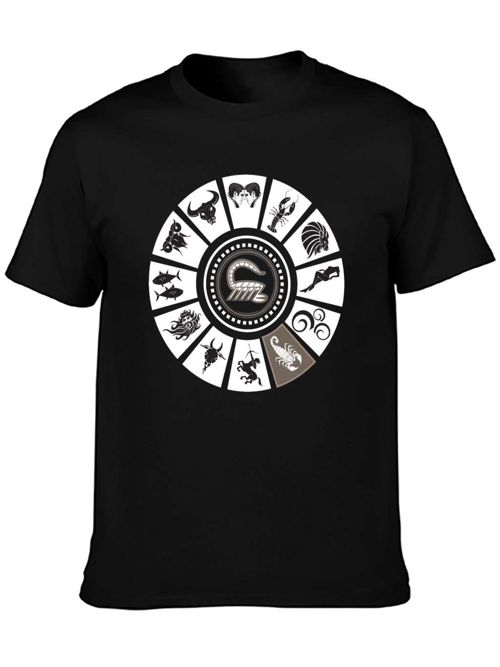 Zodiac Wheel Graphic Tee - Astrological T-Shirt