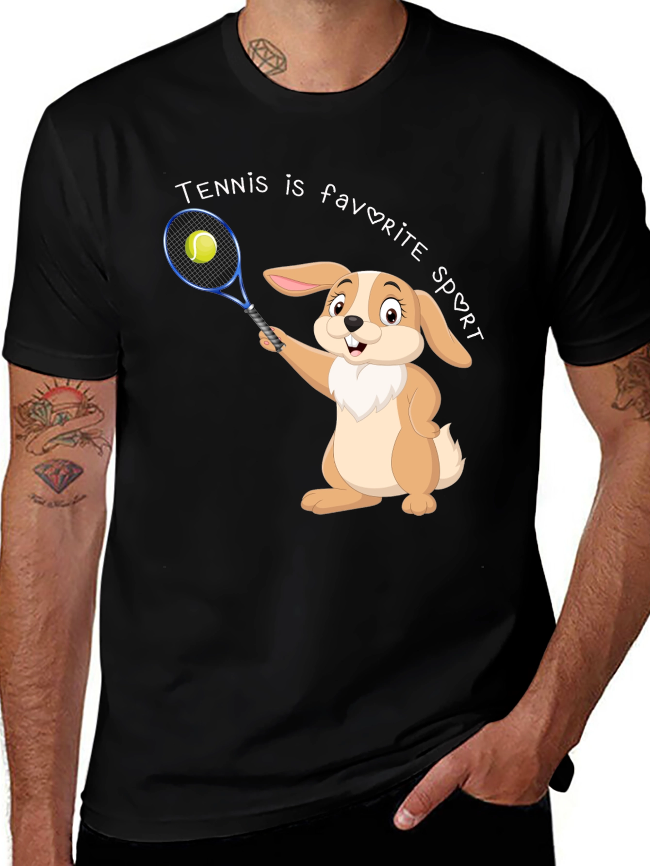 Tennis Bunny Graphic T-Shirt