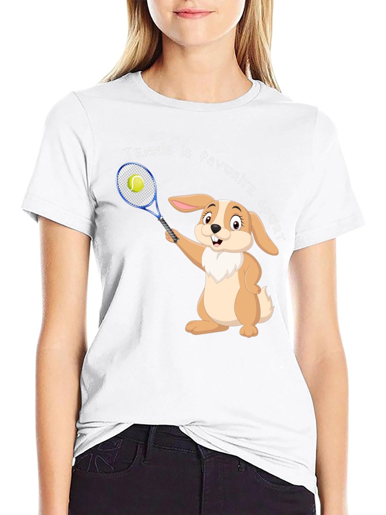 Tennis Bunny Graphic T-Shirt