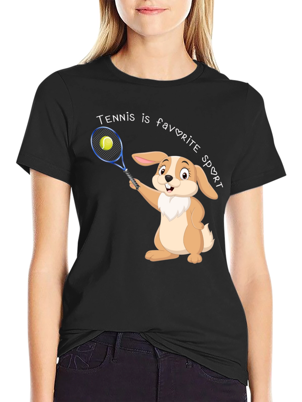 Tennis Bunny Graphic T-Shirt