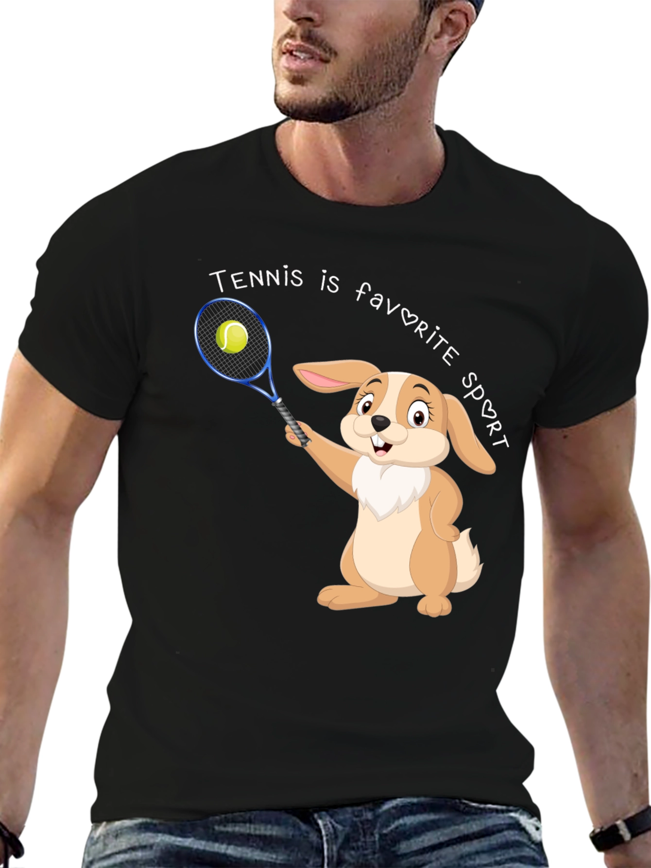 Tennis Bunny Graphic T-Shirt